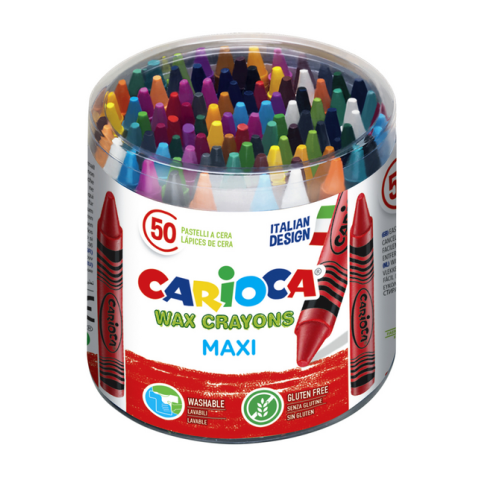 Craie à la cire Carioca Maxi boîte 50 pièces assorti