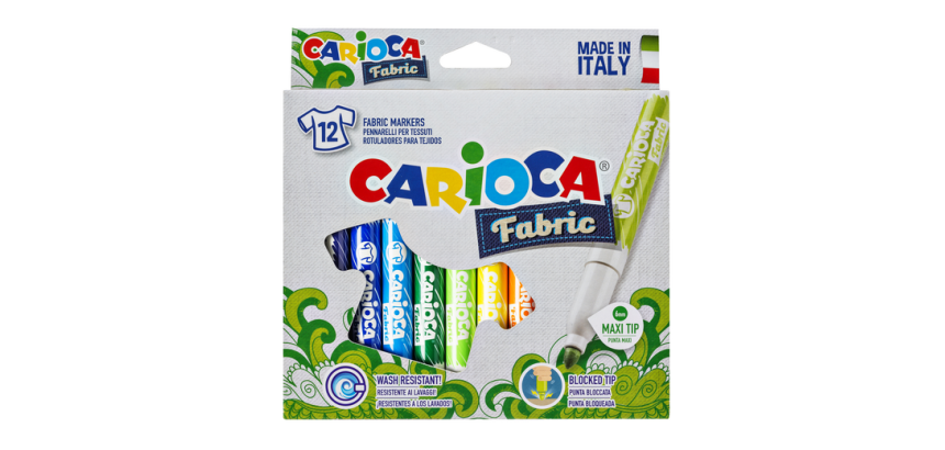 Carioca Textile Felt Tip Pen Set 12 Colors