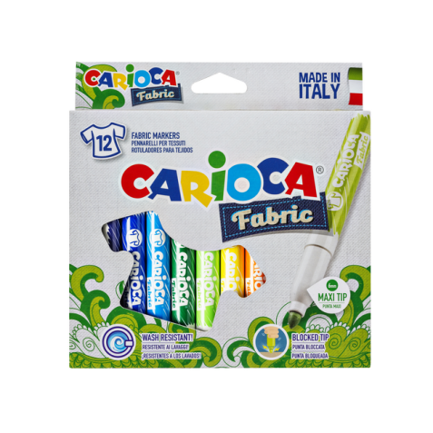 Feutre Carioca Textile set 12 couleurs