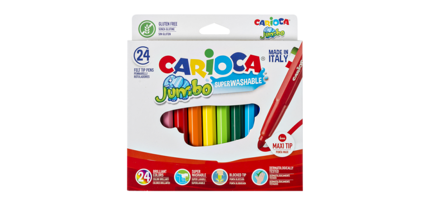 Carioca Jumbo Maxi Felt Tip Assorted Set 24 Pieces