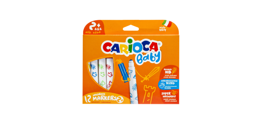 Viltstiften Carioca Baby set à 12 kleuren