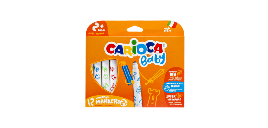 Viltstiften Carioca Baby set à 12 kleuren