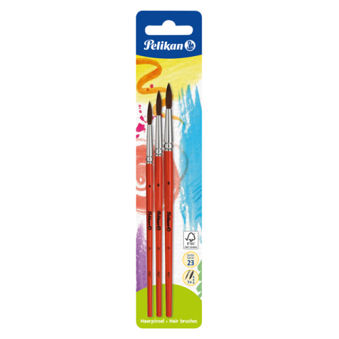 Pinceau Pelikan blister 3 pièces assorti