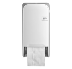 Distributeur papier toilette QuartzLine Q1 441001 système rouleau Duo blanc