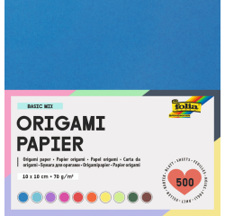 Origami papier Folia 70gr 10x10cm 500 vel assorti kleuren