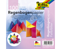 Feuilles de pliage Folia 100f 15x15cm Arc-en-ciel 100 feuilles