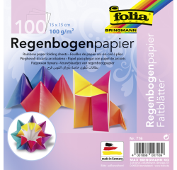 Feuilles de pliage Folia 100f 15x15cm Arc-en-ciel 100 feuilles