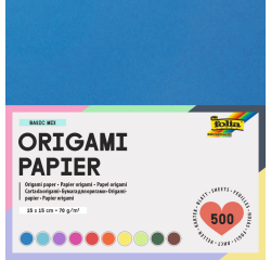Feuilles de pliage Folia 70g 15x15cm assorti 500 feuilles