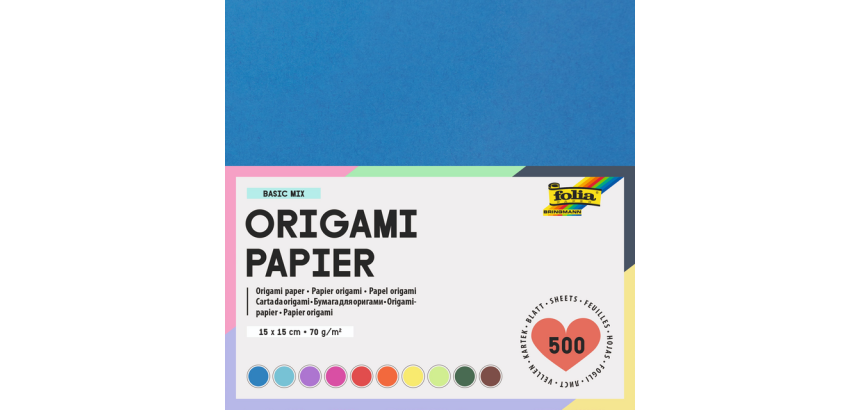 Folia folding sheets 70g 15x15cm assorted 500 sheets
