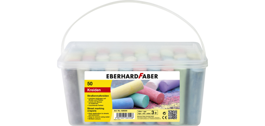 Eberhard Faber Chalk bucket of 50 assorted pieces