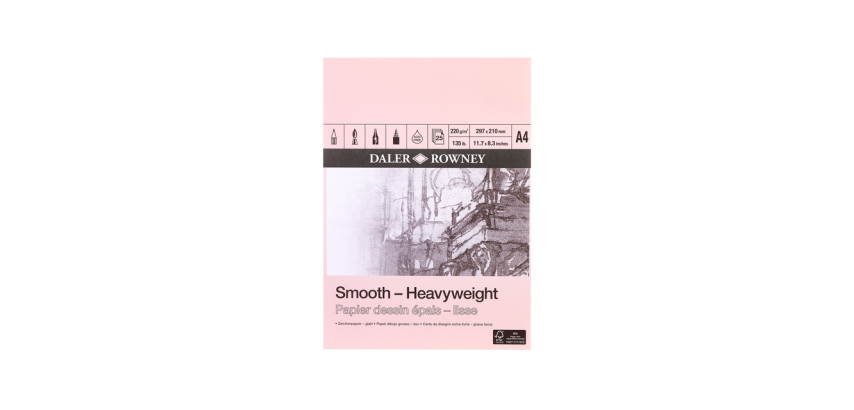 Tekenpapier Daler-Rowney Smooth Heavyweight 220gr A4 natuurlijk wit