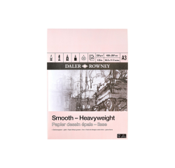 Papier dessin Daler Rowney épais lisse 220g A3 25 feuilles blanc
