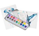 Watercolor paint Nassau Art box of 18 pans and brush