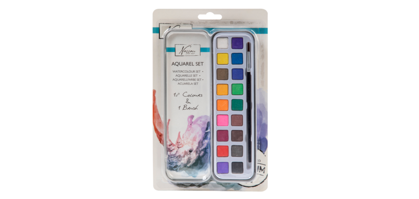 Watercolor paint Nassau Art box of 18 pans and brush