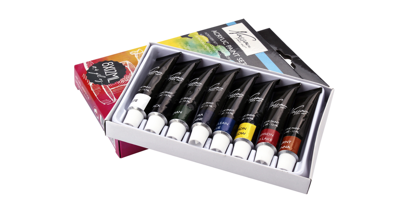 Peinture acrylique Nassau Art kit de 8 couleurs