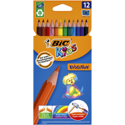 Crayons de couleur BIC Kids Evolution assorti étui 12 pièces