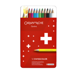 Crayon de couleur Caran d'Ache Swisscolor boîte 12 pièces assorti