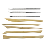 Spatule de modelage Conda bois & métal - ensemble de 8 pièces