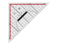 Geodriehoek M+R 220mm plexiglas transparant