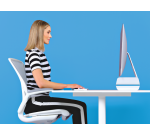 Leitz WOW Ergo adjustable monitor stand blue