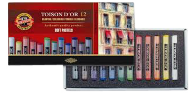 Pastelkrijt Koh-I-Noor Toison 8512 rond 12 stuks assorti