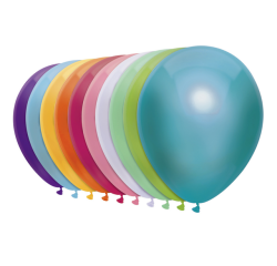 Ballon Haza uni 30cm 50 pièces couleur métallique assorti