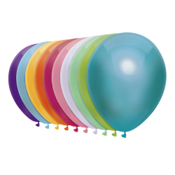 Ballon Haza uni 30cm 50 pièces couleur métallique assorti