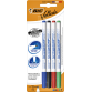 Marqueur tableau blanc BIC 1721 Velleda ogive Fin assorti blister 4 pièces