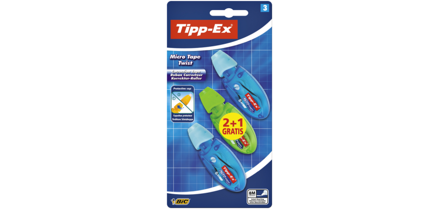Tipp-Ex Micro Twist Correction Roller 5mmx8m blister 2+1 free