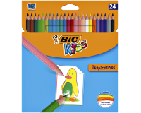 Crayons de couleur BIC Kids Tropicolors assorti blister 24 pièces