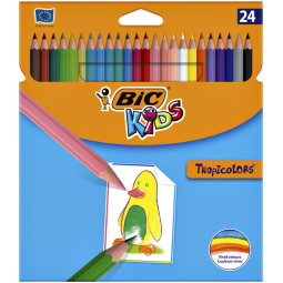 Kleurpotloden BicKids Tropicolors assorti blister à 24 stuks