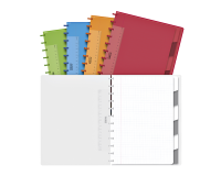 Schrift Adoc A4 ruit 4x8mm 144 pagina's 90gr met 6 tabbladen assorti