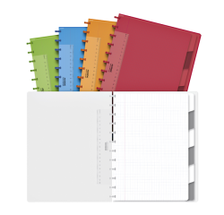 Schrift Adoc A4 ruit 4x8mm 144 pagina's 90gr met 6 tabbladen assorti
