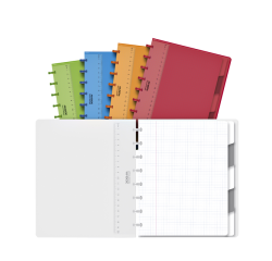 Schrift Adoc A5 ruit 5x5mm 144 pagina's 90gr met 5 tabbladen assorti