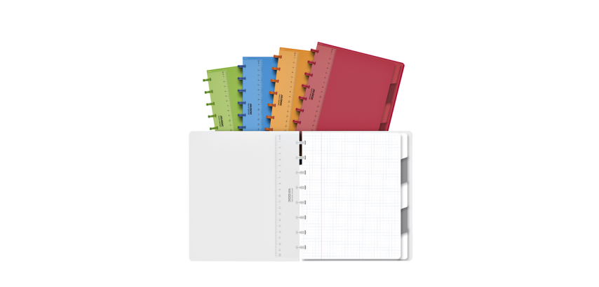 ADOC Notebook A5 5x5mm grid 144 pages 90g 5 assorted dividers