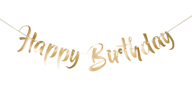 Letterslinger Happy Birthday goud