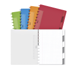 ADOC Notebook A4 5x5mm grid 144 pages 90g 6 assorted dividers