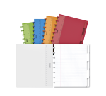ADOC A5 Notebook, 4x8mm squared, 144 pages, 90g, 5 assorted dividers