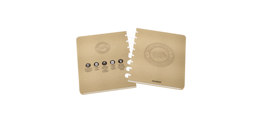 ADOC BIO Notebook A5 5x5mm grid 144 pages 90g kraft