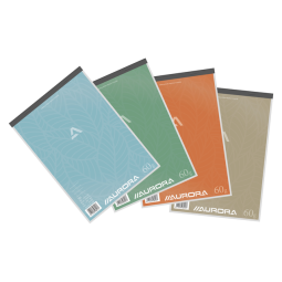 Bloc-notes Aurora A4 ligné 100 feuilles 60g assorti