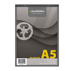 Schrijfblok Aurora A5 lijn 80vel 80gr GEEL