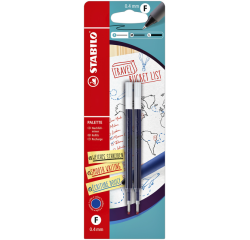 Recharge roller STABILO Palette Fin bleu blister 2 pièces