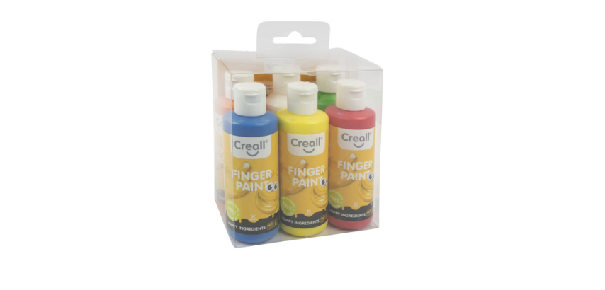 Peinture aux doigts Creall Happy 6 couleurs 80ml