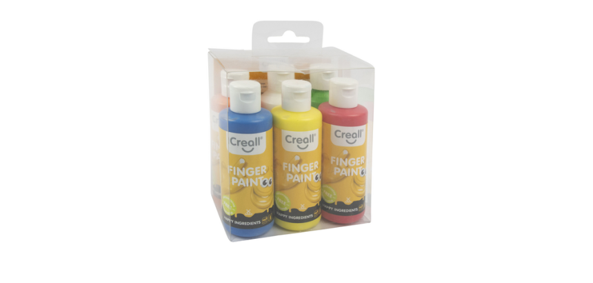 Peinture aux doigts Creall Happy 6 couleurs 80ml