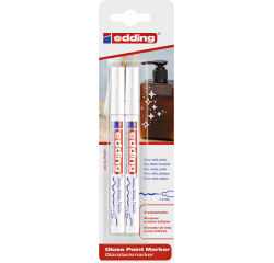 Marqueur peinture edding 751 à base d'huile 1-2mm blanc blister 2 pièces