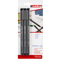 Fineliner edding 1200 001 Fin noir blister 3 pièces