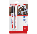 Marqueur peinture edding 750 à base d'huile 2-4mm noir et blanc blister 2 pièces