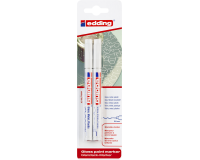 Paintmarker edding 780 op oliebasis 0.8mm wit blister à 2 stuks
