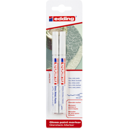 Viltstift edding 780 lakmarker rond 0.8mm wit blister à 2 stuks