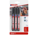 edding 300 marker chisel tip 1.5-3mm black blister pack of 3 pieces